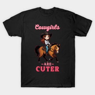 Cowgirls Are Cuter I Equestrian Pony And Horse Fan T-Shirt